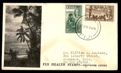 Mayfairstamps Fiji 1951 Suva estampillas de salud doble Frank primer día cubierta aau_56187 Foto 1 de 2