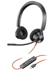 Blackwire 3320 Wired Headset Plantronics Flexible Microphone - Picture 1 of 3