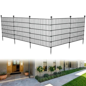 5 Panels Garden Fence Dog Fence Outdoor for Yard,32in H x 11.8ft L Rustproof ... - Picture 1 of 7