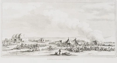 MASQUELIER (*1741) nach BERTAUX (19.Jhd), Wüstenlandschaft, Ägypten, um 1803, Ss - Bild 1 von 4