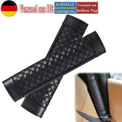 2er KFZ Gurtschoner Schwarz Sicherheitsgurt Gurtpolster PULeder Autogurt Schoner - Bild 1 von 4