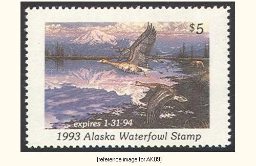 HALFPRICEDUCK Alaska Duck Stamp 1993 $5.00 - Image 1 of 1