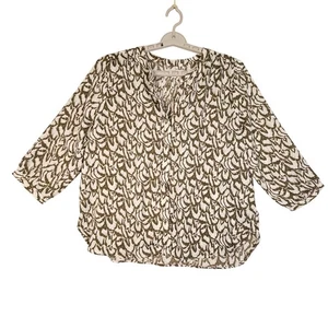 Blusa Top Jachs Girlfriend New York Mujer Estampada Verde Oliva Blanco Mediana - Imagen 1 de 9