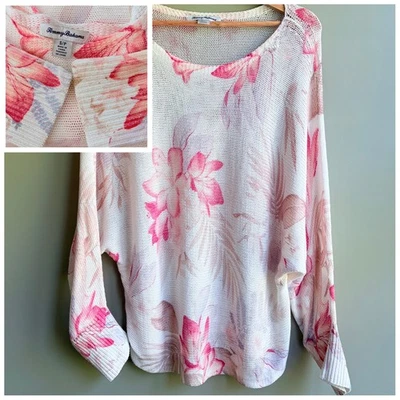 Suéter TOMMY BAHAMA Floral Tejido Abierto Ligero Viscosa Algodón Pastel Playa S Foto 1 de 4