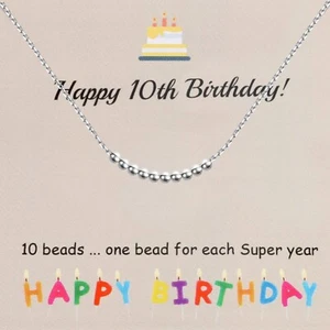 FUSTMW Happy 10th Birthday Necklace for Girls 10th Birthday Gifts 10 Year Old... - Picture 1 of 7