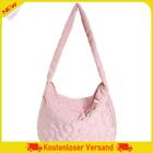 Women Down Tote Handbag Casual Large Capacity Slouchy Shopper Bag (Pink)