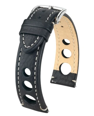 HIRSCH Rally Artisan Calf Leather Watch Strap-Buffalo Calfskin-QR+Bonus Battery Foto 1 de 4
