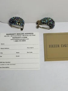 Heidi Daus Collection Crystal Half Hoop Earrings NWT - Picture 1 of 4