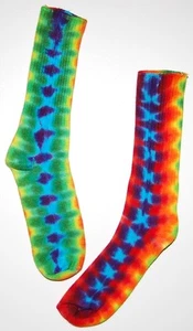 Para hombre y mujer Tie Dye Arco Iris Brillante ADN Calcetines agradecidos Muertos Hippie Boho Artsie - Imagen 1 de 3