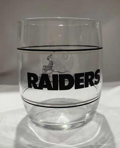Los Angeles Raiders Rock Glass 1990's Gas Station Promotion Cover