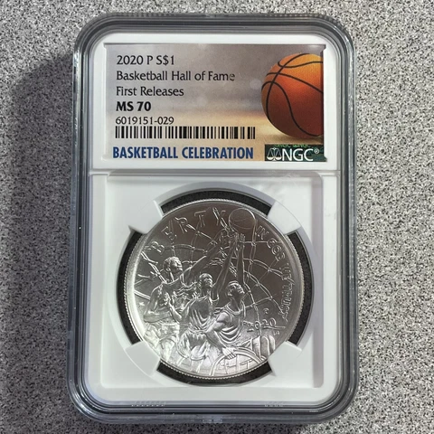 2020 Silver $1 Basketball Hall of Fame NGC MS70 First Releases Cover