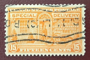US 1931 15c U-95 XF/S Used Special Delivery Roll-On Cancel ILL Scott E16 8059 - Picture 1 of 2