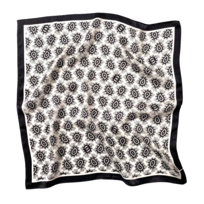 100% шелк квадратный шарф женщин винтажный шейный платок надежном красный пейсли желтый 53 * 53 см - Изображение 1 из 4