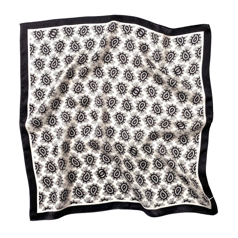 100% шелк квадратный шарф женщин винтажный шейный платок надежном красный пейсли желтый 53 * 53 см - Изображение 1 из 4