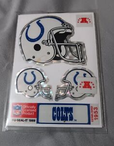 NFL 1989-90 U-Seal-It - Indianpolis Colts 3-Sticker Pack - Helmet-Hotshot-Huddle