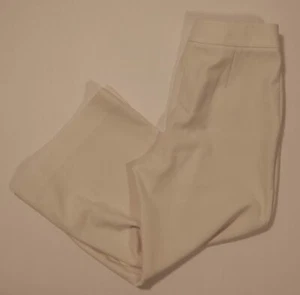 Pantalón de vestir recortado ST JOHN marfil frente plano pierna ancha talla 6 - Imagen 1 de 7