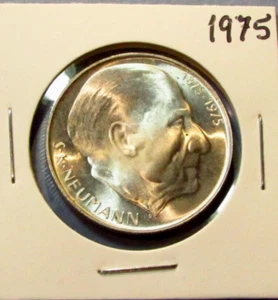 1975 Czechoslovakia 50 Korun Silver BU Coin Neumann Czech Rep Slovakia - Picture 1 of 2