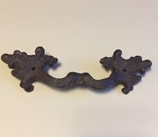 4 RUSTIC Brown VINTAGE French STYLE FLORAL Cast Iron DRAWER PULL HANDLE