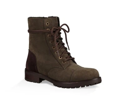 Botas de combate UGG® Kilmer para mujer talla 6,5 M de cuero pizarra resistente al agua lana Foto 1 de 4