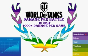 World of Tanks BOOST DPG 4000+ DAMAGE PER BATTLE | WOT EU NA RU | not bonus code - Picture 1 of 1