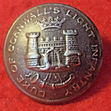 WW1 /2 Duke of Cornwall's light Infantry Uniform Button.25mm.   (CD001)