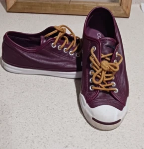 Vintage Converse Jack Purcell Maroon leather 158040c M 4.5/W 6.5/ EU 37/ UK 4.5 - Picture 1 of 16