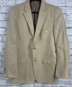 Pronto Uomo Men's Beige Linen 2 PC Suit Sz 44 Long 36x34 - Picture 1 of 12