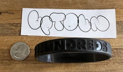 VintageThe Hundreds Black Lines Embossed Rubber  Bracelet supreme  Palace - Image 1 of 4