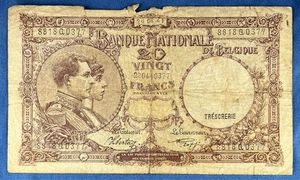 Belgium 1941 - 20 Francs - P-111.2 - ( Issued 26-08-41) - Economical Grade - Picture 1 of 2