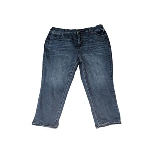Women's Jeans Terra & Sky Jeans 2X Capris Stretchy Waist 22W - 24W Cotton Blend - Picture 1 of 7
