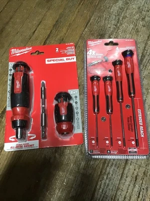 Milwaukee Ratcheting Screwdriver Set 14-in-1 Multi-Bit and 8-in-1 + Precision - Image 1 of 2