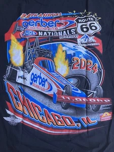 CAMISETA NHRA DRAG RACING OFICIAL 2024 RUTA 66 NACIONALES negra EVENTO TALLA GRANDE - Imagen 1 de 4