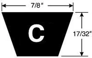 Gates C158 HI-POWER II cinturón en V liso, sección C, 7/8"W, 17/32H, 162" CIRCUM. - Imagen 1 de 3