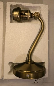 Pottery Barn Classic Curved Arm Sconce Antique Brass 11.25" Missing Back Plate - Picture 1 of 4