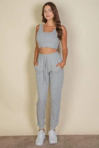 Conjunto de 2 piezas de pantalones deportivos y jogger de felpa francesa Capella en 7 colores - Imagen 1 de 33