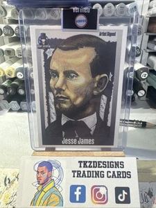 Confederate Outlaw Jesse James Sketch Card Print #4/8 Signed By Tony Keaton - Picture 1 of 2