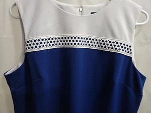Tommy Hilfiger asymmetrisches ärmelloses Damenkleid blau/weiß Größe 12 - Bild 1 von 10