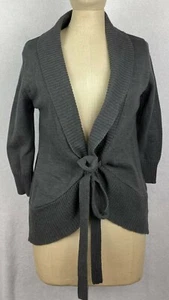 iZBYER Women's Sweater Large Gray Open Cardigan with Tie #22B  - Picture 1 of 8