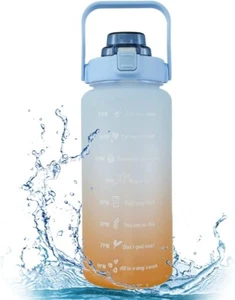 2 Litre Motivational Tritan Water Bottle, Flip Top Leakproof, Time Maker - Picture 1 of 8