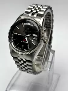 Vintage Ricoh President 21 Jewels Day/Date Sunburst Gray Dial 040121 Mens Watch - Picture 1 of 6