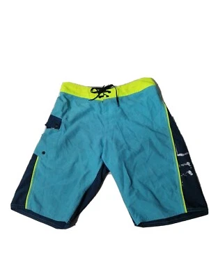 Fox Head Badehose Herren Gr. S / 36 gebraucht blau dunkelblau hellblau neon grün - Bild 1 von 4