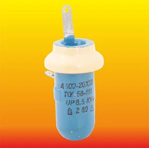 400 pF 8.5 kV HIGH VOLTAGE DDR DRALORIC VISHAY TYPE CERAMIC CAPACITOR 20х50 - Picture 1 of 2