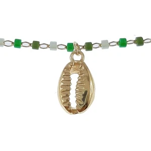 Bracelet de cheville Coquillage Plaqué Or et Perles Miyuki - Longueur 25cm - Imagen 1 de 4
