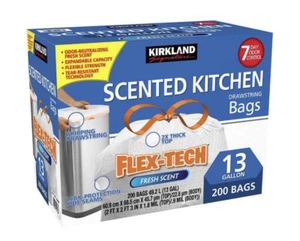 Kirkland Signature Flex-Tech 13-Gallon Scented Kitchen Trash Bags, 200-count - Picture 1 of 1