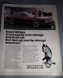 Anuncio de la revista Buick Riviera 1980 "No es exactamente tu auto estadounidense promedio" - Imagen 1 de 1