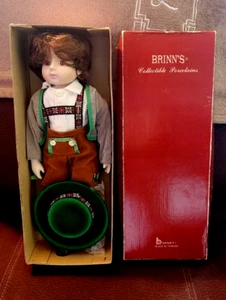 BRINN'S Porcelain Doll DIETER Little Boy in Lederhosen Celtic Original Box - Picture 1 of 9