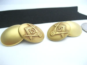 Antique Fraternal Masonic Masons Art Deco era 10K Gold Emboss Repousse Cufflinks - Picture 1 of 5