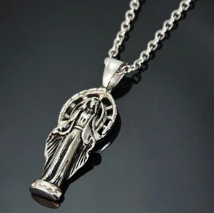 Edelstahl Halskette Kette mit 3D Anhänger Schutzpatronin Jungfrau Maria NEU - Bild 1 von 4