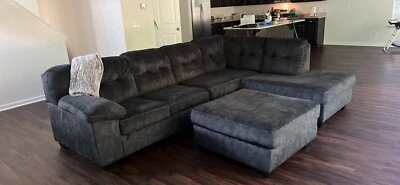 sectional sofa with chaise & ottoman - Image 1 of 2