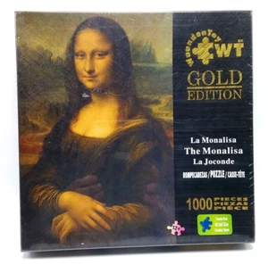 Rompecabezas LA MONALISA/LA MONA LISA Gold Edition 1000 piezas 29"x19"" juguete Wuunden - Imagen 1 de 6